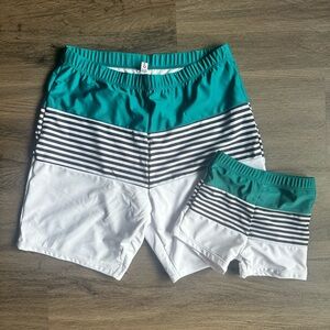 Matching Bathing suits - Father and Son - Medium and 2T